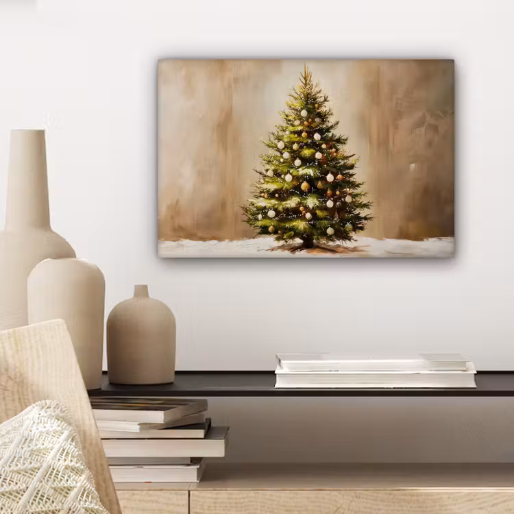 Canvas schilderij - Kerst - Sfeer - Groen — 5