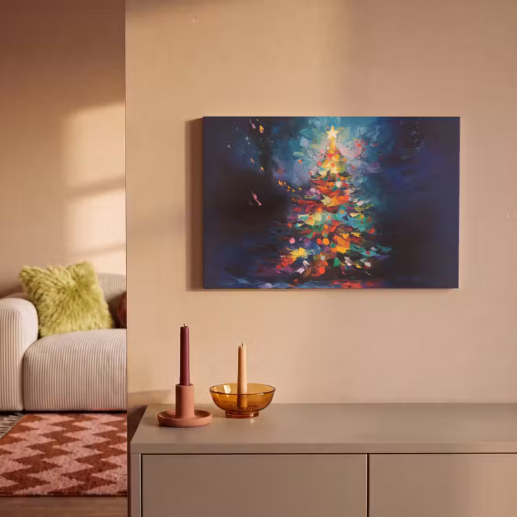 Canvas schilderij - Kerstboom - Kerst - Abstract - Kleurrijk — 2