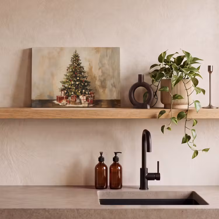 Canvas schilderij - Kerstboom - Versierd - Kleurrijk — 3