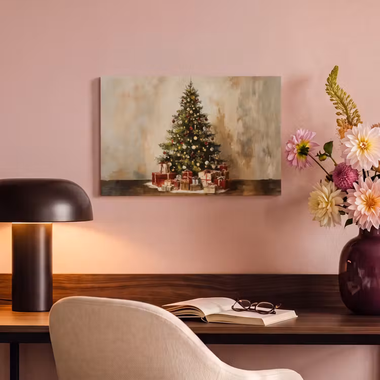 Canvas schilderij - Kerstboom - Versierd - Kleurrijk — 4