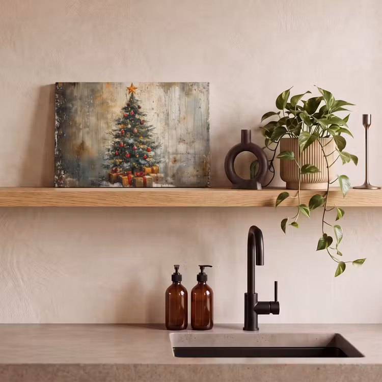 Canvas schilderij - Kerstboom - Vintage - Kerst - Cadeau — 3