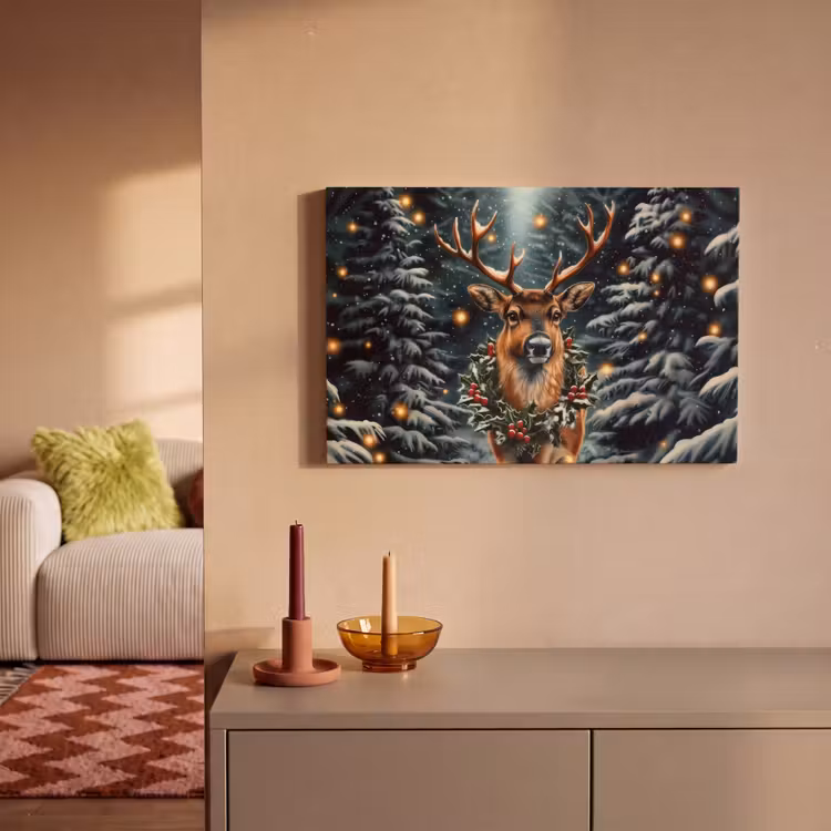 Canvas schilderij - Kerst - Magie - Bos - Kleurrijk — 2
