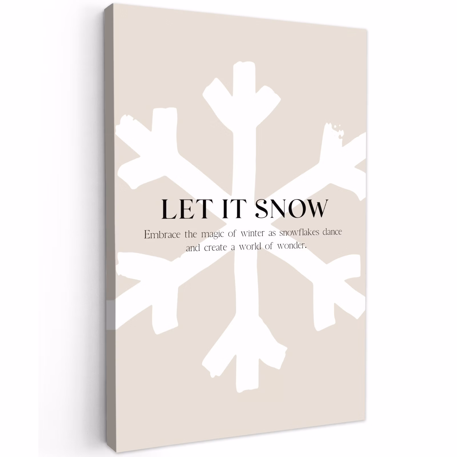 Canvas schilderij - Kerst - Let it snow - Sneeuwvlok - Winter - Quotes — 1