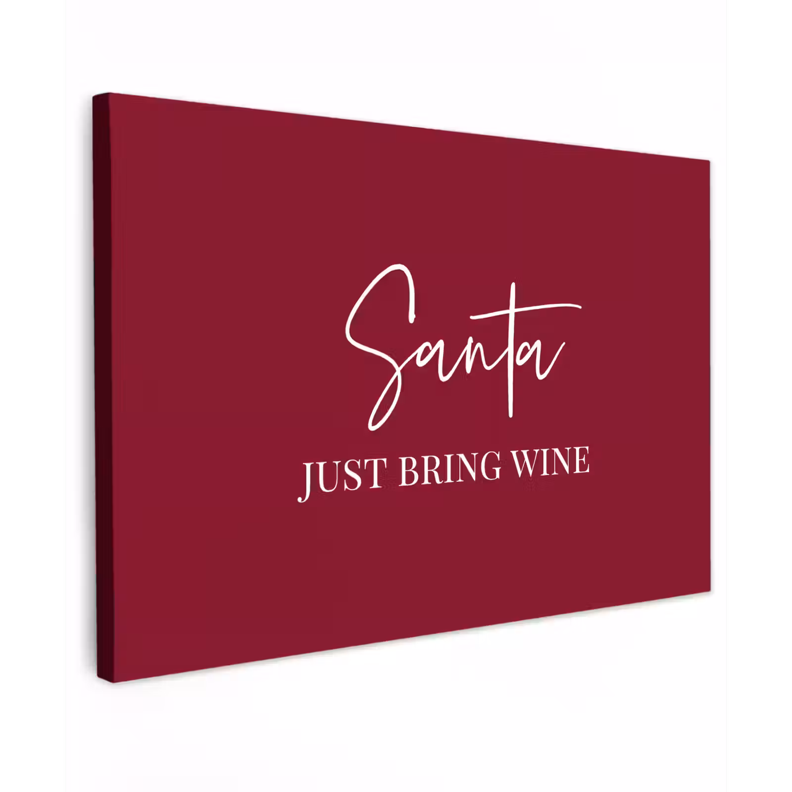 Canvas schilderij - Santa - Wine - Rood - Kerst - Kerstman — 1