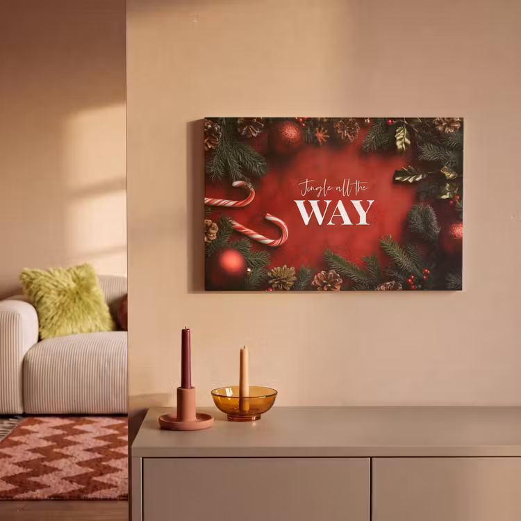 Canvas schilderij - Kerst - Quote - Rood - Kerstballen — 2