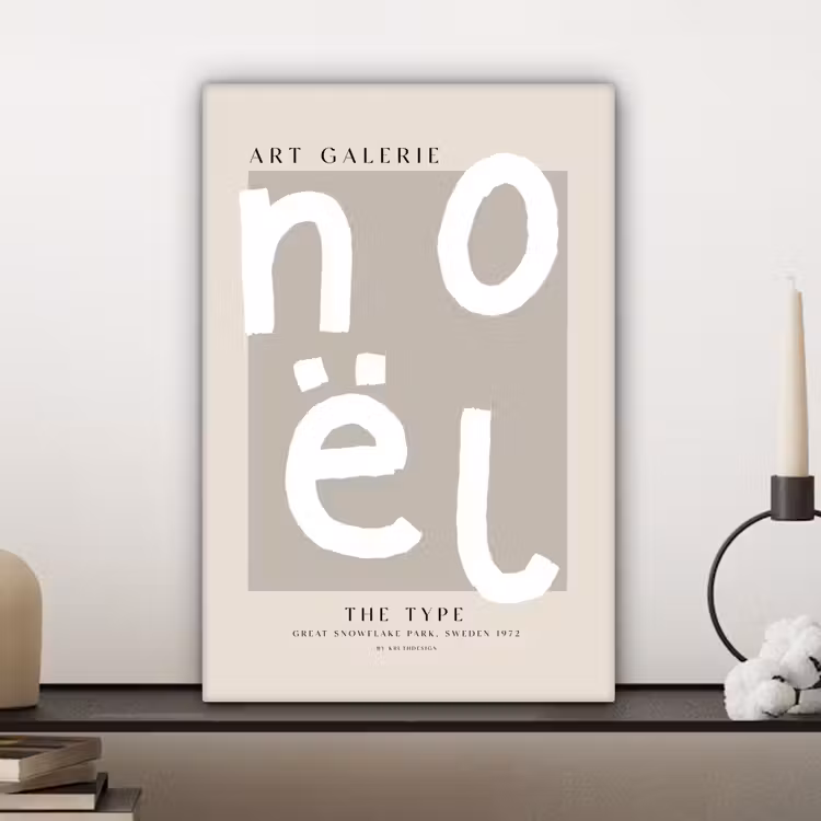 Canvas schilderij - Kerstmis - Quotes - Noël - Wit - Beige — 5