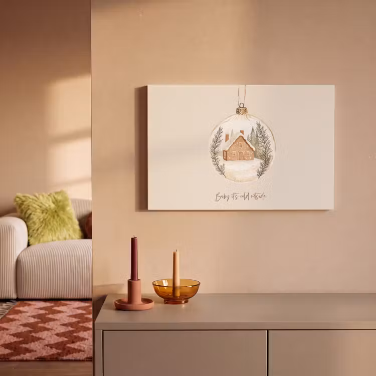 Canvas schilderij - Quote - Winter - Kerst - Beige - Kerstbal — 2