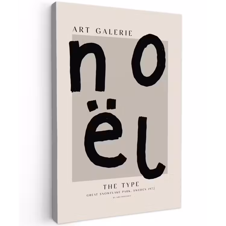 Canvas schilderij - Quotes - Noël - Zwart - Beige - Kerst — 1