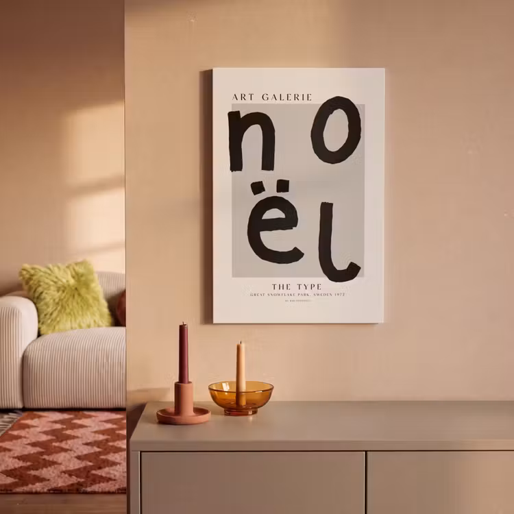 Canvas schilderij - Quotes - Noël - Zwart - Beige - Kerst — 2