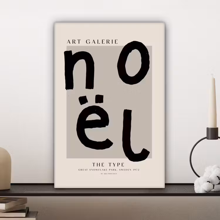 Canvas schilderij - Quotes - Noël - Zwart - Beige - Kerst — 5