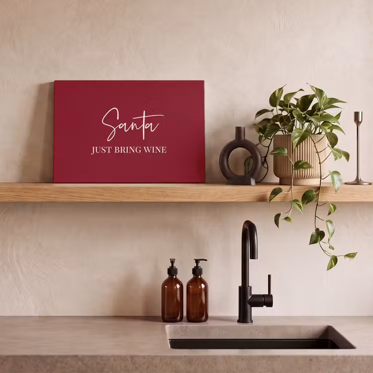 Canvas schilderij - Santa - Wine - Rood - Kerst - Kerstman — 3