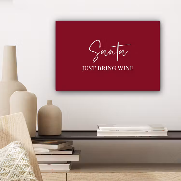 Canvas schilderij - Santa - Wine - Rood - Kerst - Kerstman — 5