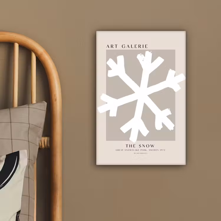 Canvas schilderij - Sneeuwvlok - Wit - Winter - Kerst — 3