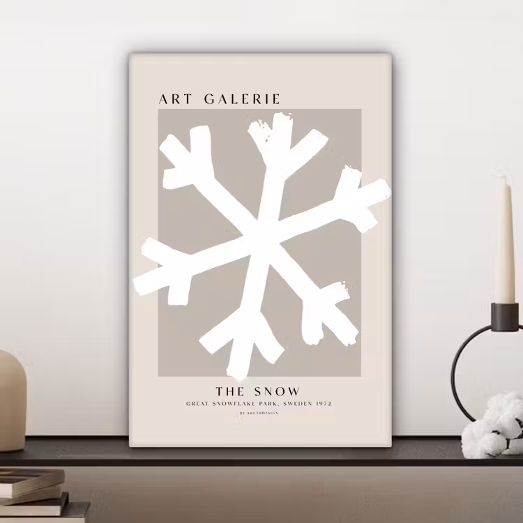 Canvas schilderij - Sneeuwvlok - Wit - Winter - Kerst — 5