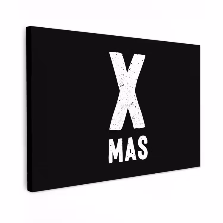 Canvas schilderij - Xmas - Kerst - Zwart - Vintage - Quotes — 1