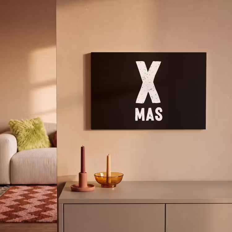 Canvas schilderij - Xmas - Kerst - Zwart - Vintage - Quotes — 2