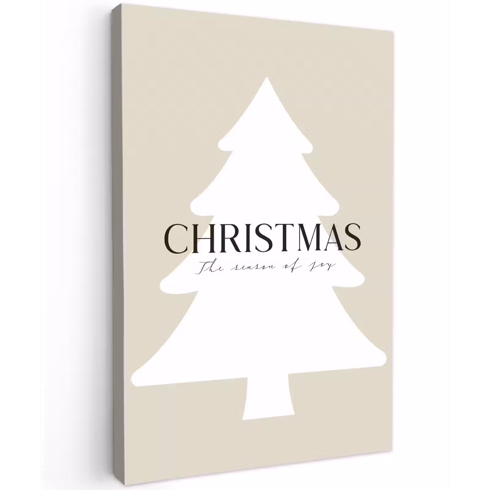 Canvas schilderij - Kerstboom - Japandi - Christmas - Beige — 1