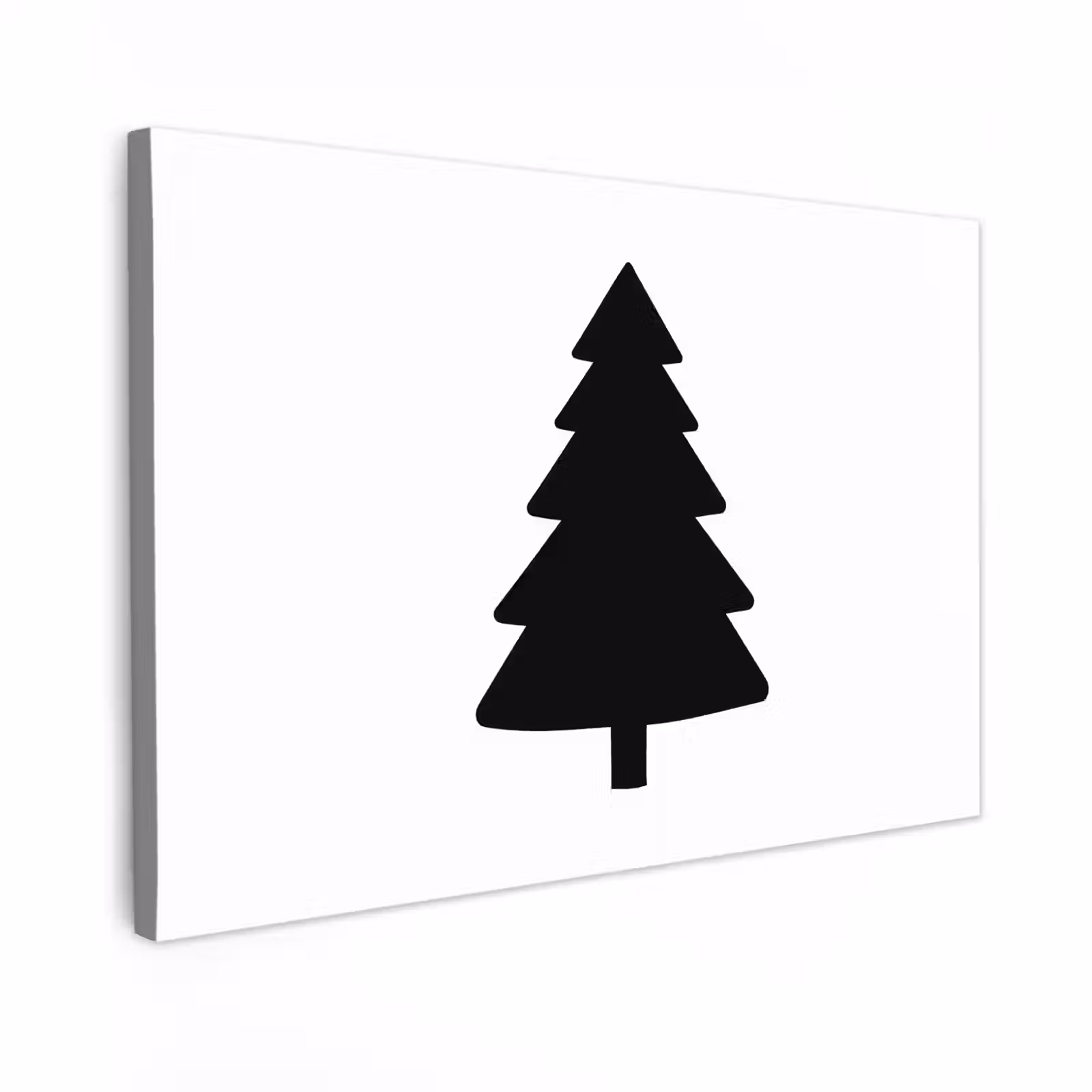 Canvas schilderij - Kerstboom - Zwart - Kerstmis - Feest — 1