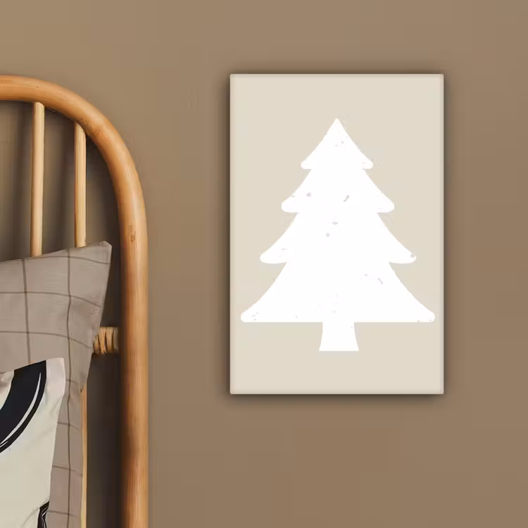 Canvas schilderij - Japandi - Kerstboom - Beige - Kerstversiering — 3