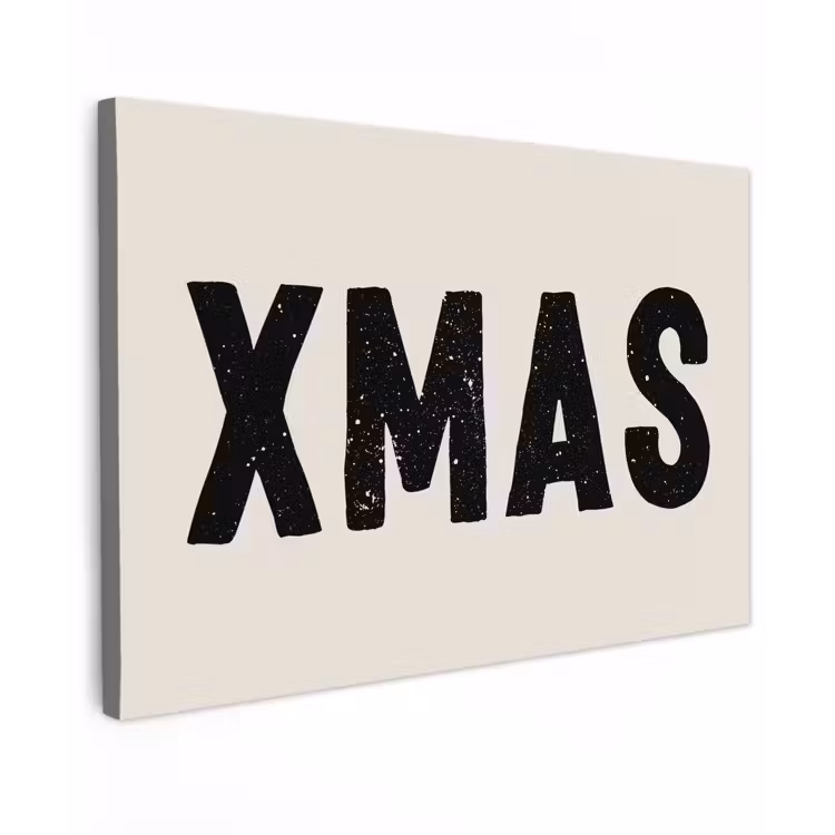 Canvas schilderij - Kerst - Beige - Quotes - Xmas - Feestdagen — 1