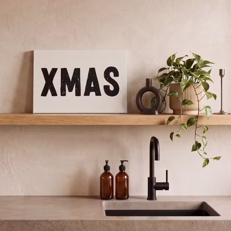 Canvas schilderij - Kerst - Beige - Quotes - Xmas - Feestdagen — 3