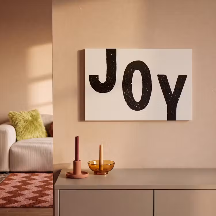 Canvas schilderij - Kerst - Quote - Joy - Zwart - Feestdagen — 2