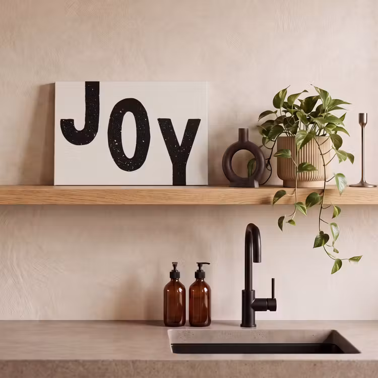 Canvas schilderij - Kerst - Quote - Joy - Zwart - Feestdagen — 3