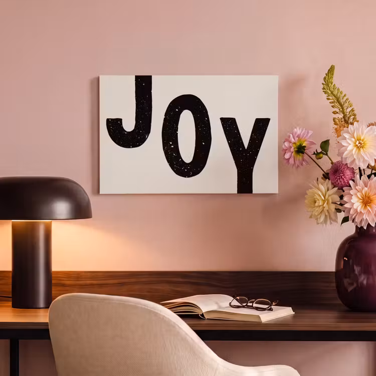 Canvas schilderij - Kerst - Quote - Joy - Zwart - Feestdagen — 4