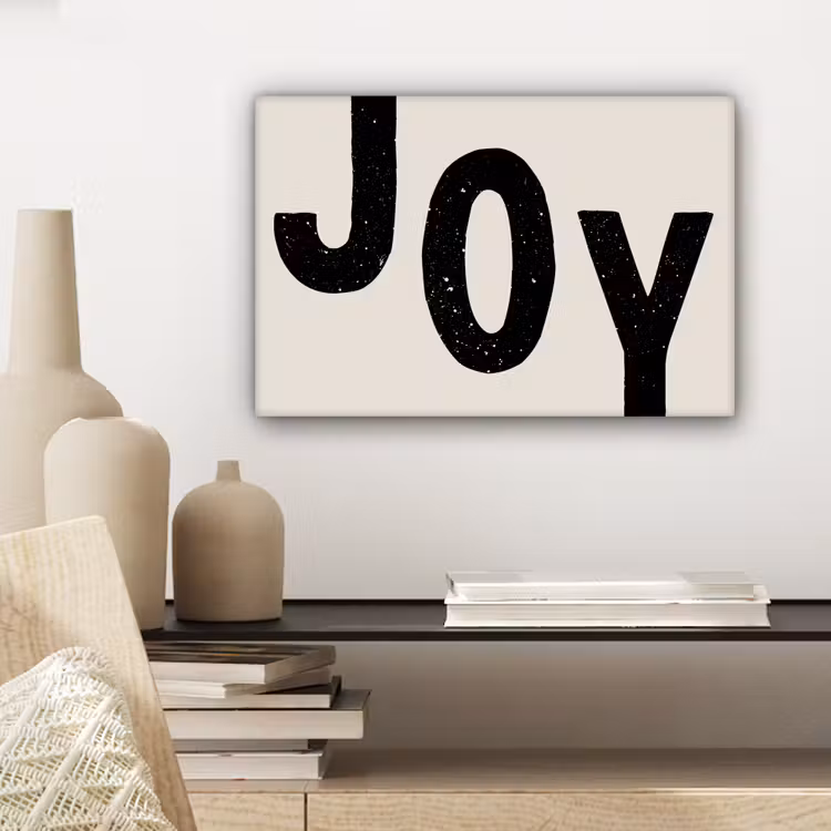 Canvas schilderij - Kerst - Quote - Joy - Zwart - Feestdagen — 5