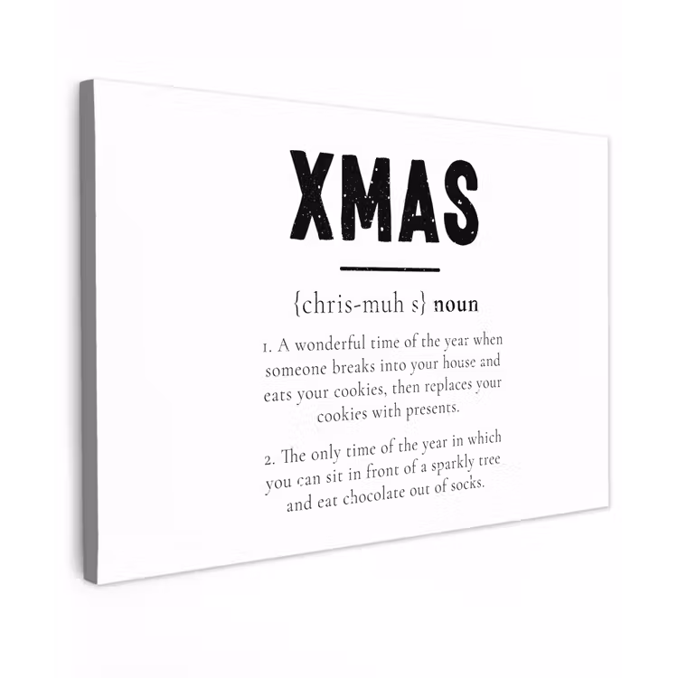 Canvas schilderij - Kerst - Wit - Xmas - Quotes - Feestdagen — 1