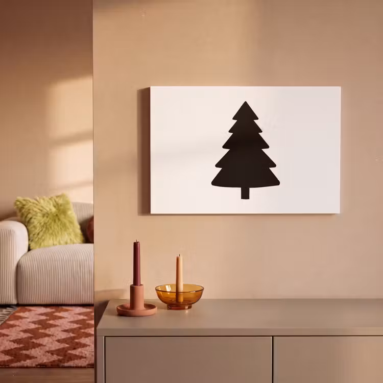 Canvas schilderij - Kerstboom - Zwart - Kerstmis - Feest — 2
