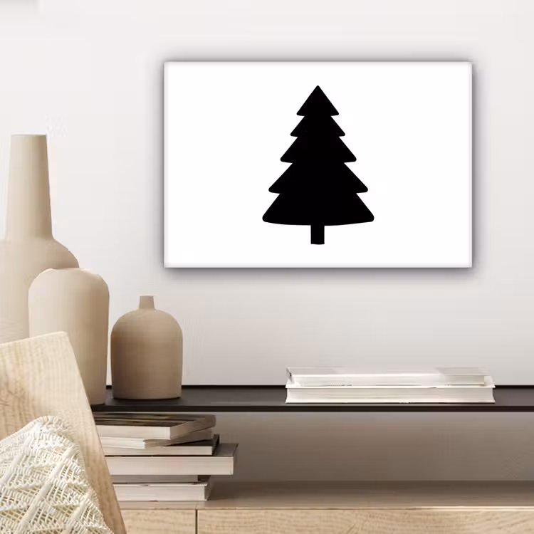 Canvas schilderij - Kerstboom - Zwart - Kerstmis - Feest — 5