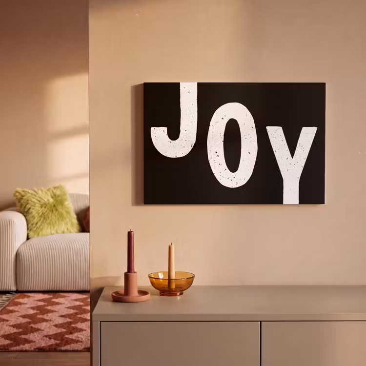 Canvas schilderij - Kerstmis - Quotes - Joy - Zwart - Feest — 2
