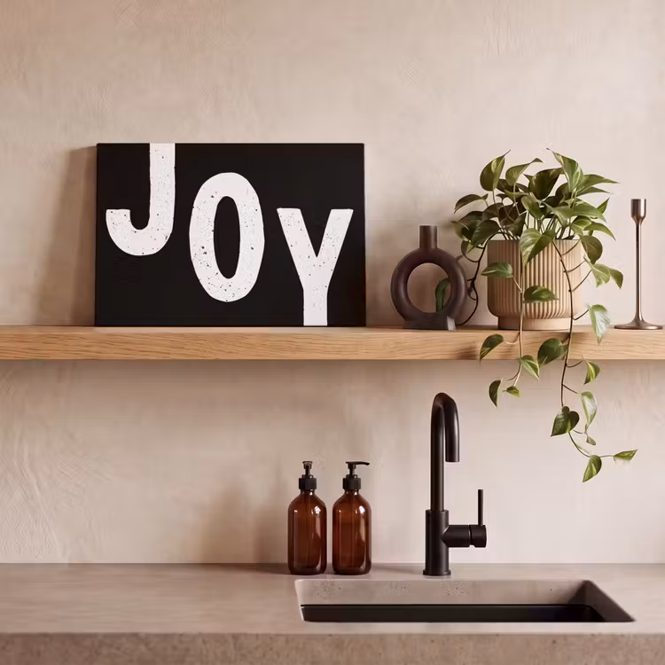 Canvas schilderij - Kerstmis - Quotes - Joy - Zwart - Feest — 3