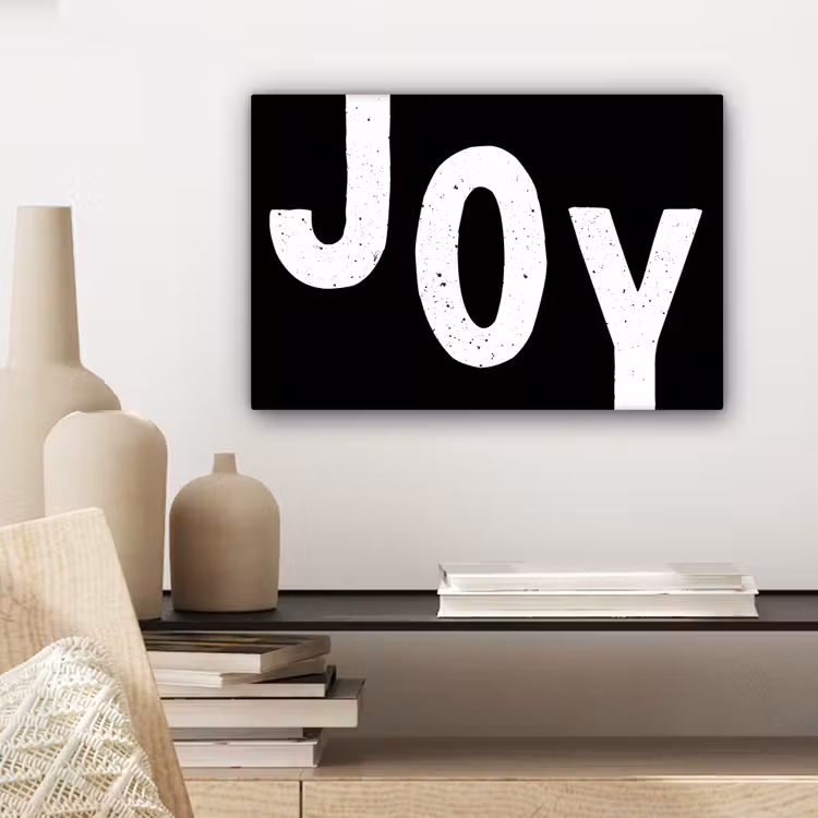 Canvas schilderij - Kerstmis - Quotes - Joy - Zwart - Feest — 5