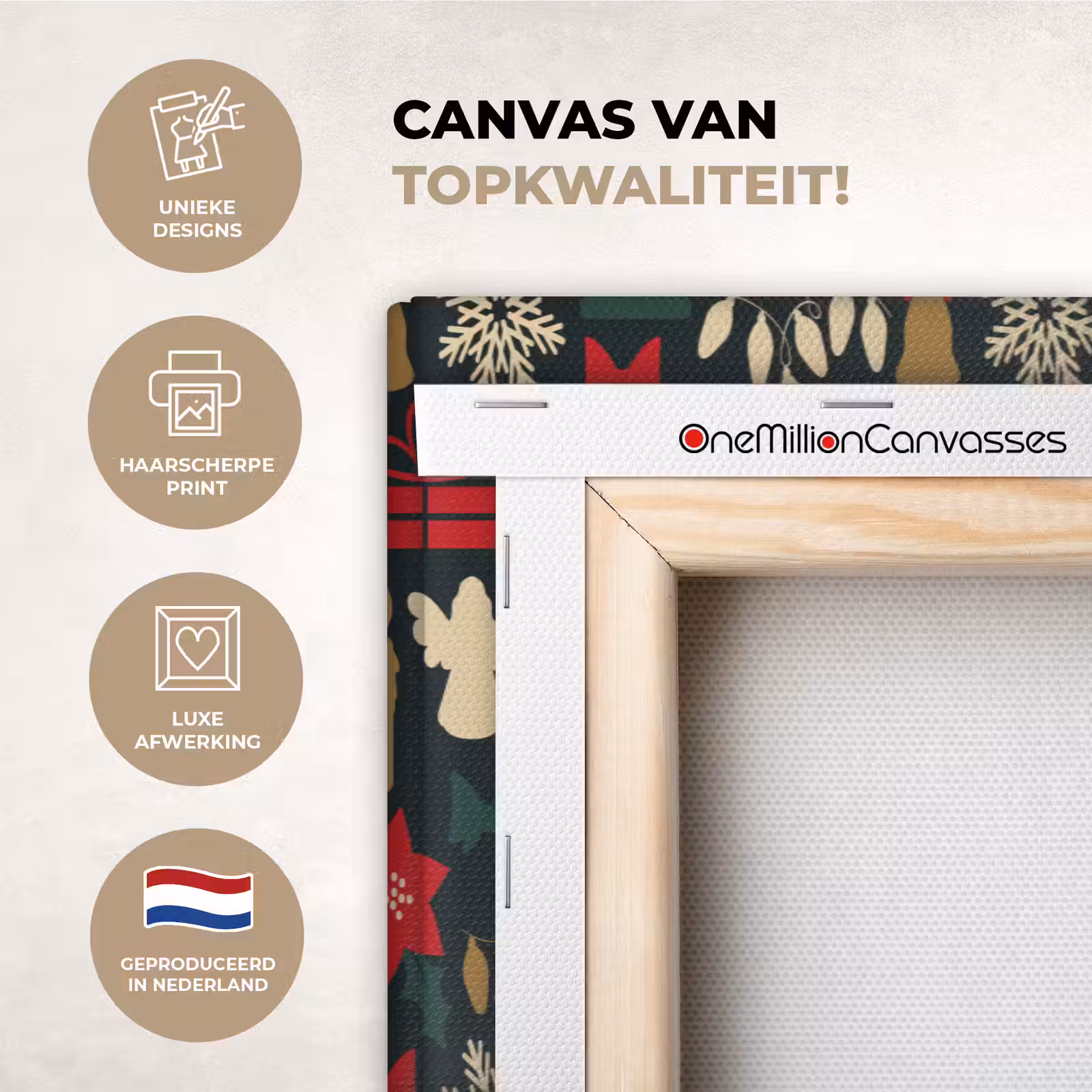 Canvas schilderij - Patroon - Kerst - Symbolen — 1