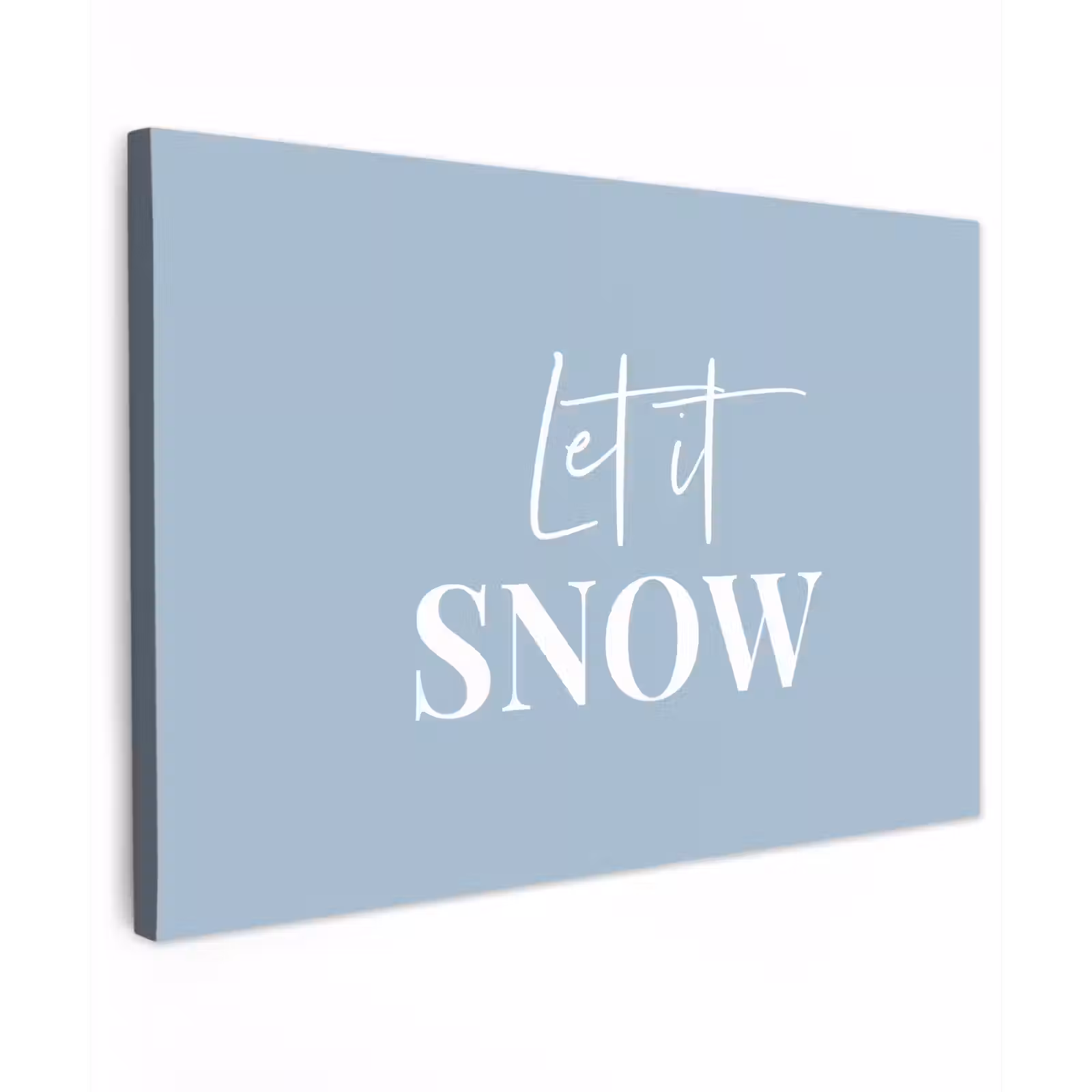 Canvas schilderij - Sneeuw - Winter - Blauw - Let it snow — 1