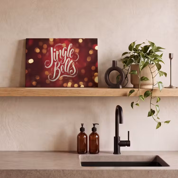 Canvas schilderij - Jingle - Bells - Kerst - Rood — 3