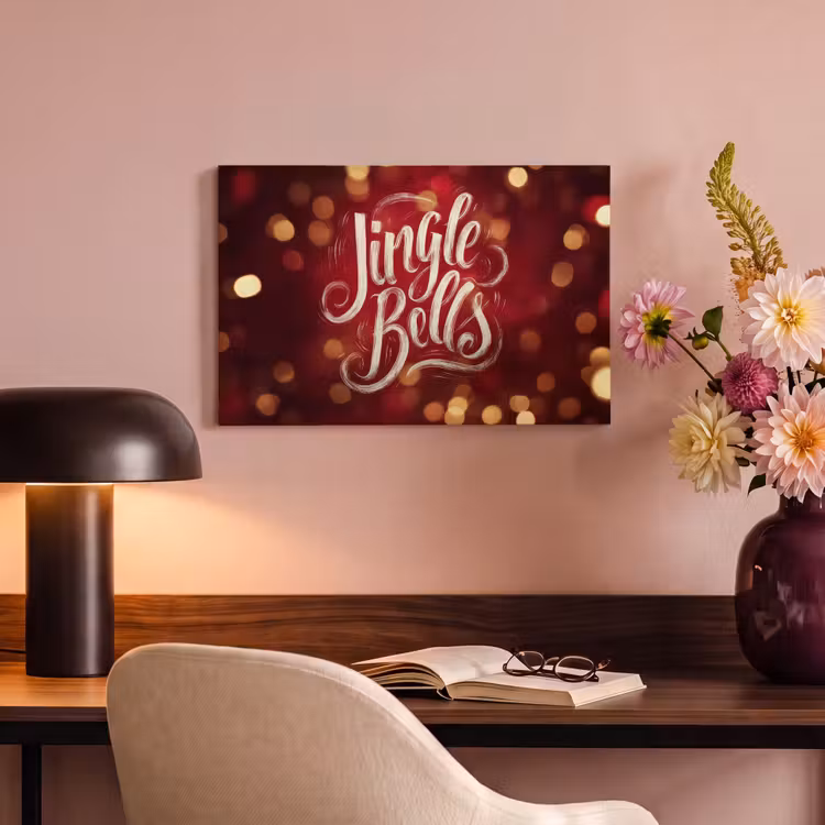 Canvas schilderij - Jingle - Bells - Kerst - Rood — 4