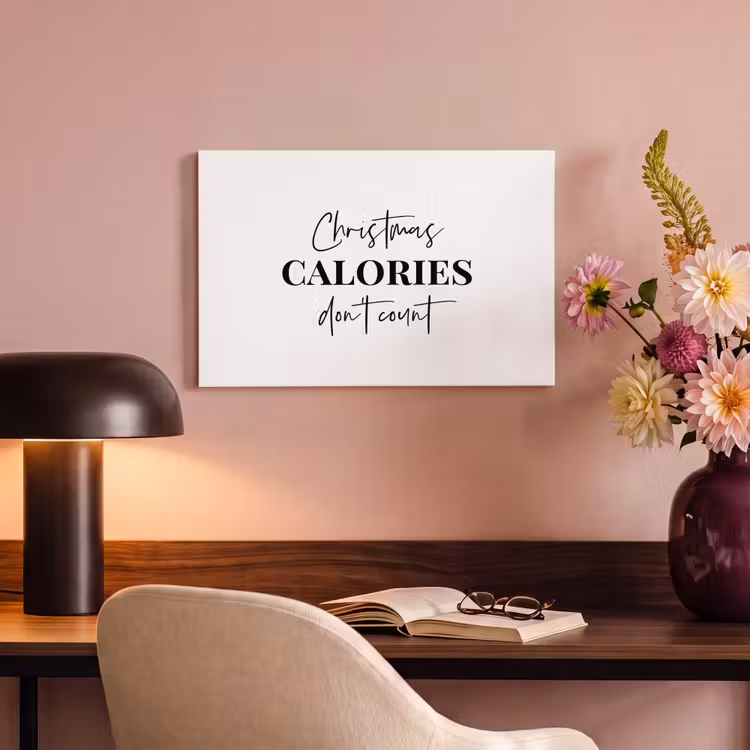 Canvas schilderij - Kerst quote - Winter - Christmas calories - Wit — 4