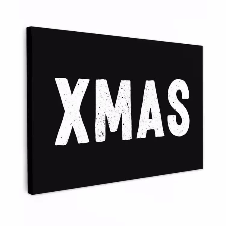 Canvas schilderij - Kerst - Quotes - Xmas - Zwart - Feestdagen — 1