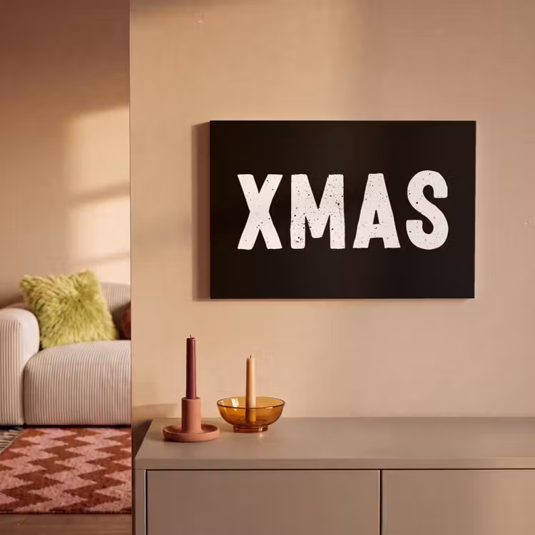 Canvas schilderij - Kerst - Quotes - Xmas - Zwart - Feestdagen — 2
