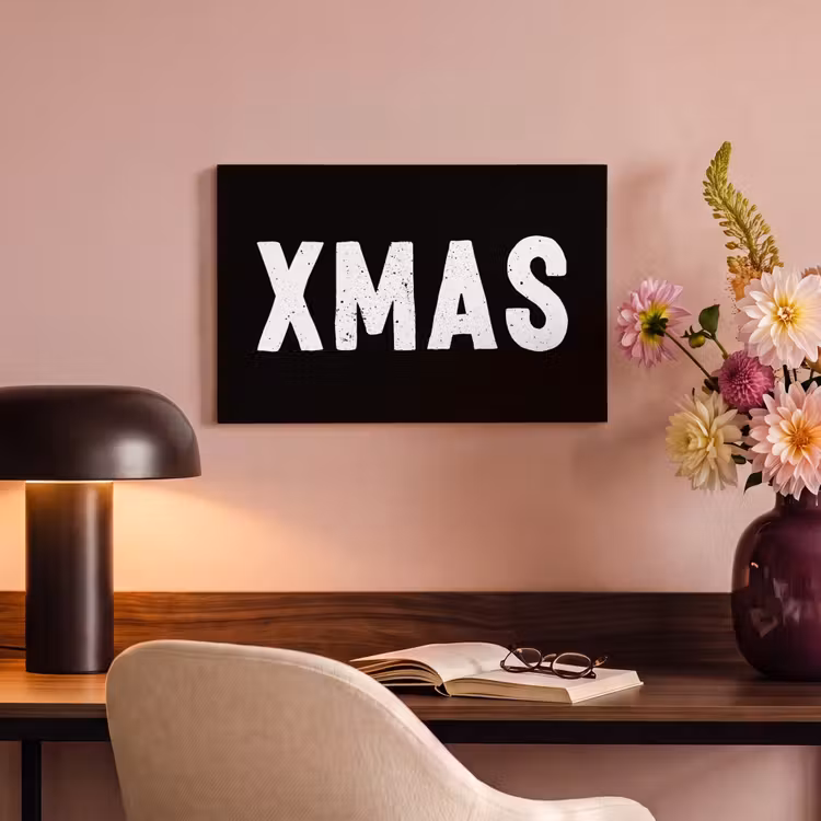 Canvas schilderij - Kerst - Quotes - Xmas - Zwart - Feestdagen — 4