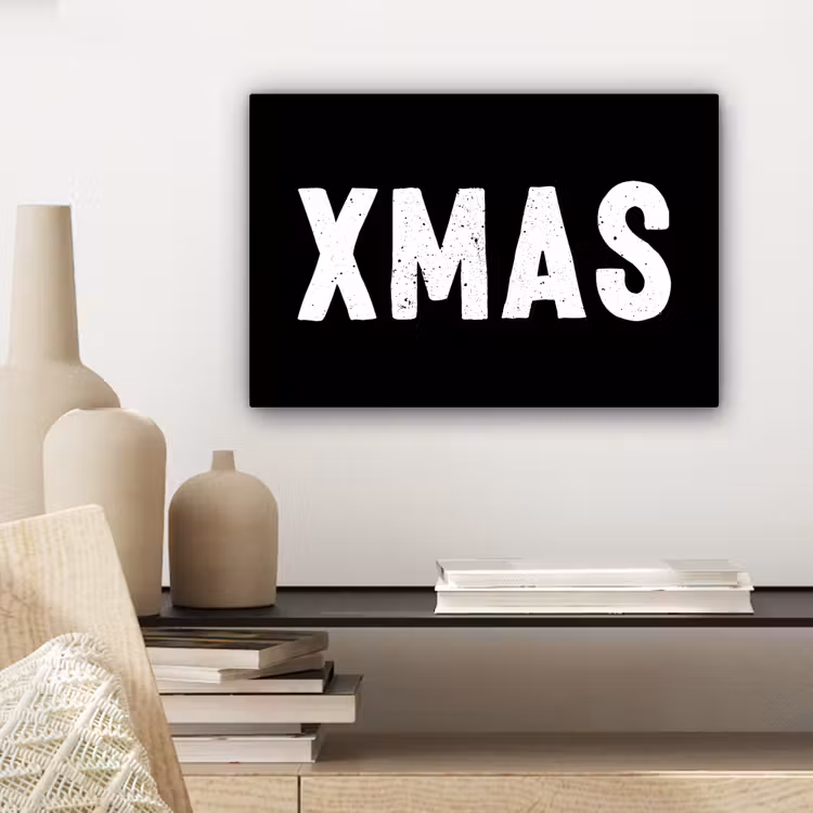 Canvas schilderij - Kerst - Quotes - Xmas - Zwart - Feestdagen — 5