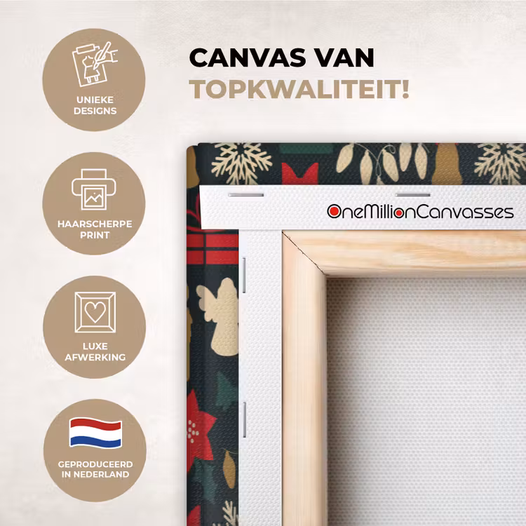 Canvas schilderij - Patroon - Kerst - Symbolen — 1