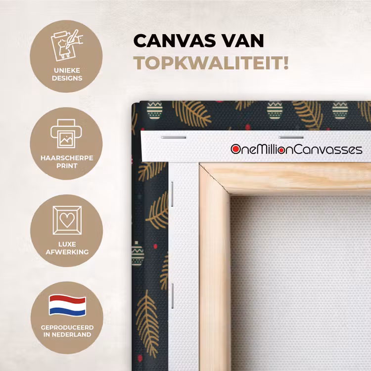 Canvas schilderij - Patroon - Kerst - Symbolen - Groen — 1
