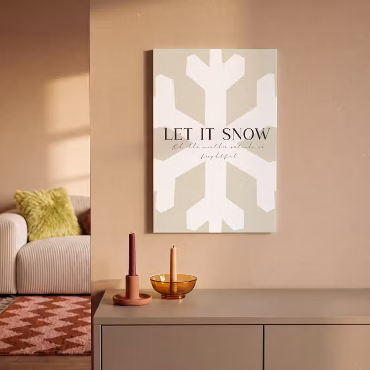Canvas schilderij - Sneeuw - Japandi - Winter - Decoratie — 2
