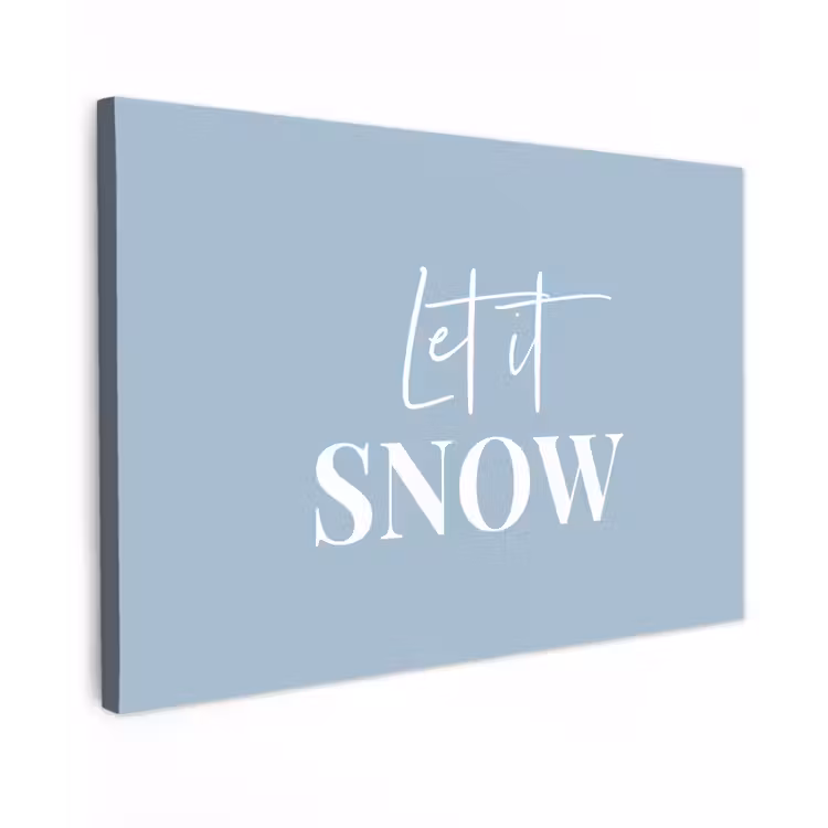 Canvas schilderij - Sneeuw - Winter - Blauw - Let it snow — 1