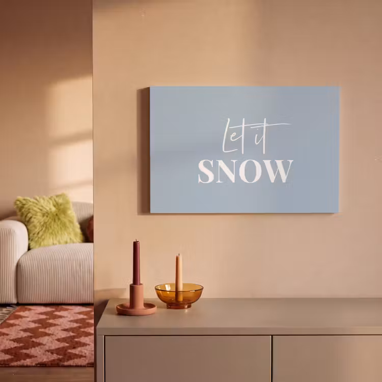 Canvas schilderij - Sneeuw - Winter - Blauw - Let it snow — 2