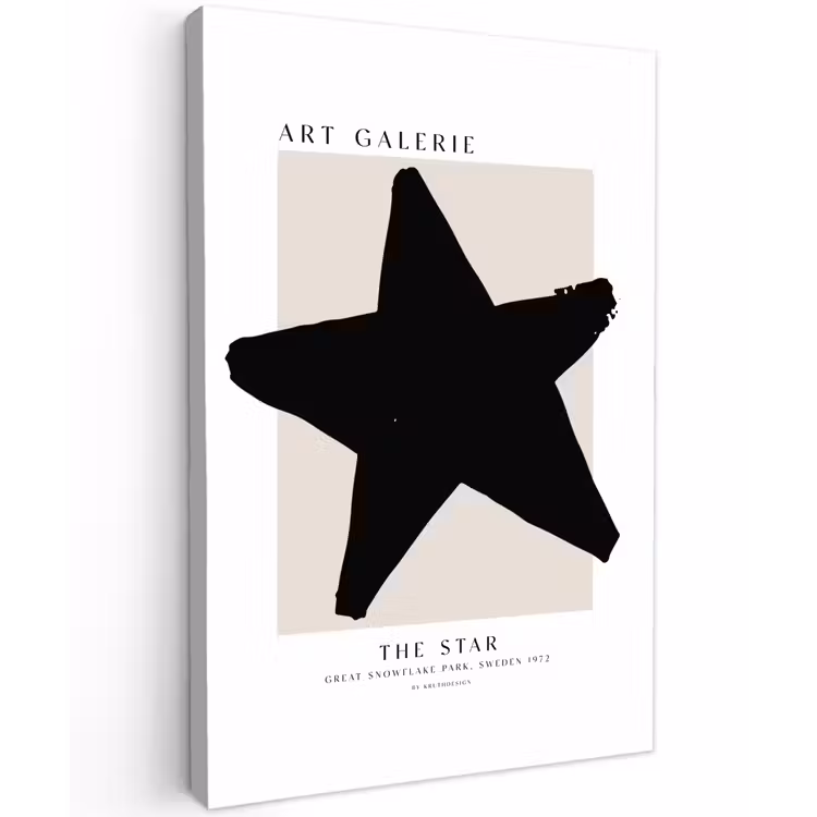 Canvas schilderij - Sterren - Zwart - Kerstmis - Feestdagen — 1